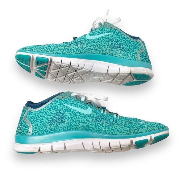 Nike Free 5.0 Tr Fit 4 Print Hyper Turquoise Space Blue Dusty Cactus Women’s 6.5 - Picture 7 of 12